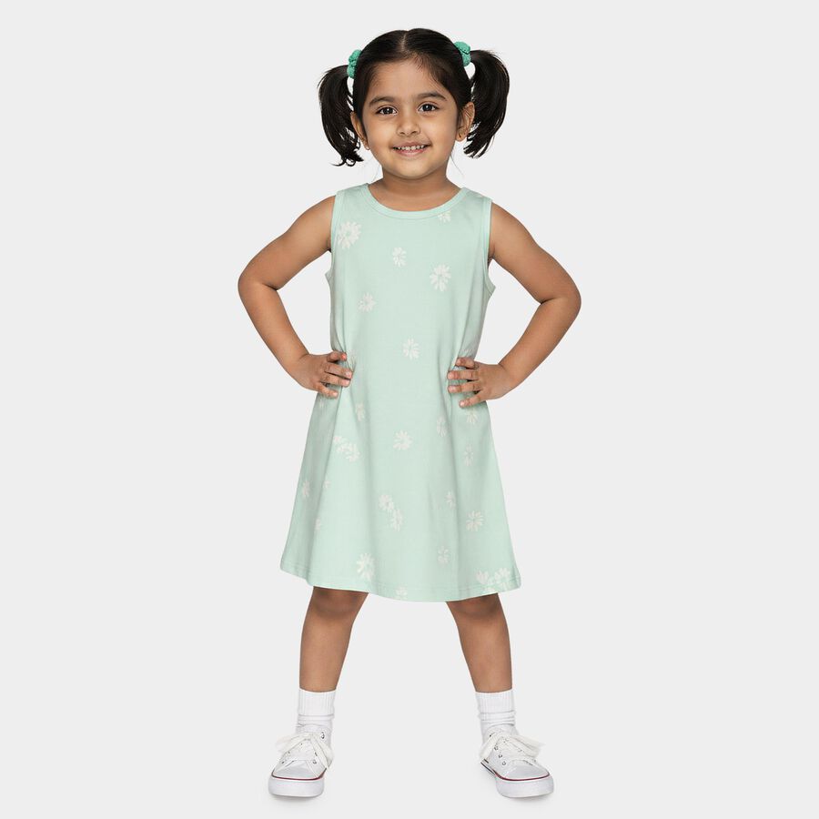 Girls' Frock, हल्का हरा, large
