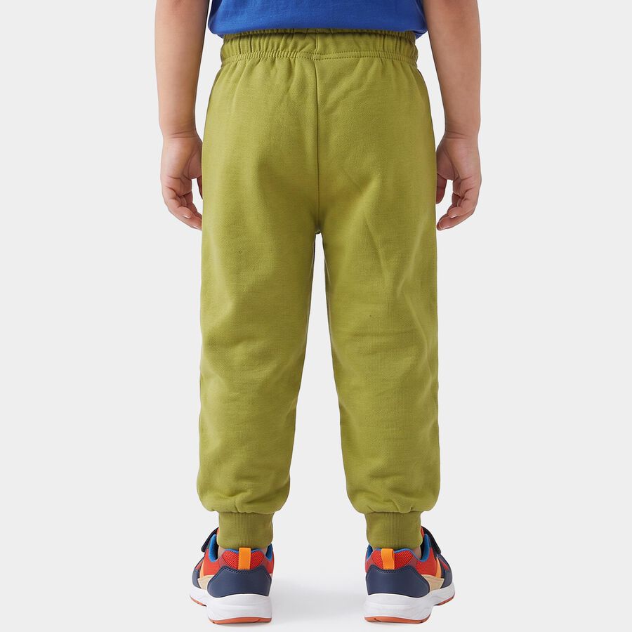 Boys' Olive Green Animal Print Jogger Pyjama, Olive, large