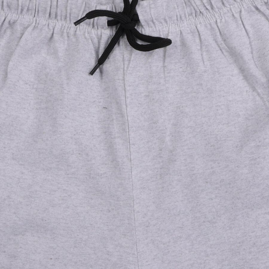 Boys Grey Regular Fit Casual Bermuda Shorts, Ecru Melange, large