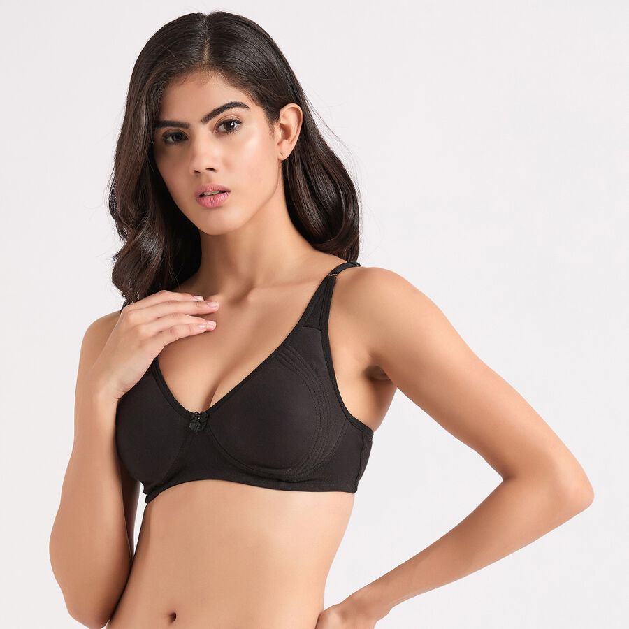 Ladies' Non-Padded Bra, काला, large image number null