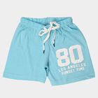 Boys Light Blue Regular Fit Graphic Print Bermuda Shorts, Light Blue, small