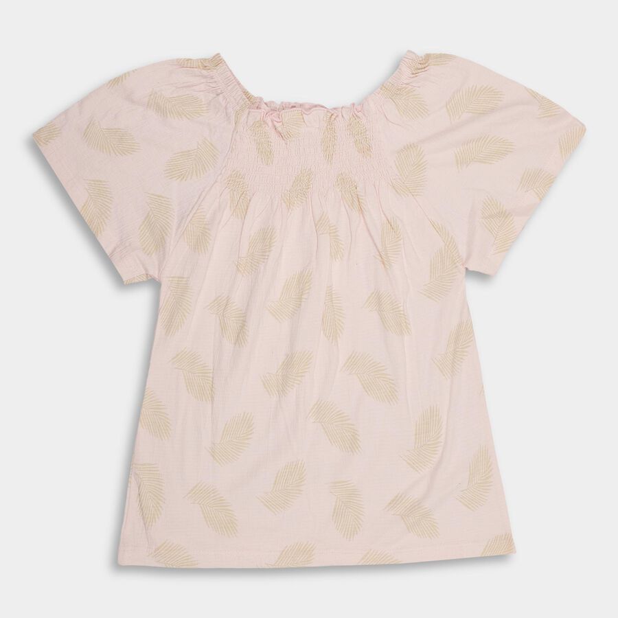 Girls' 100% Cotton -Organic T-Shirt, हल्का गुलाबी, large image number null