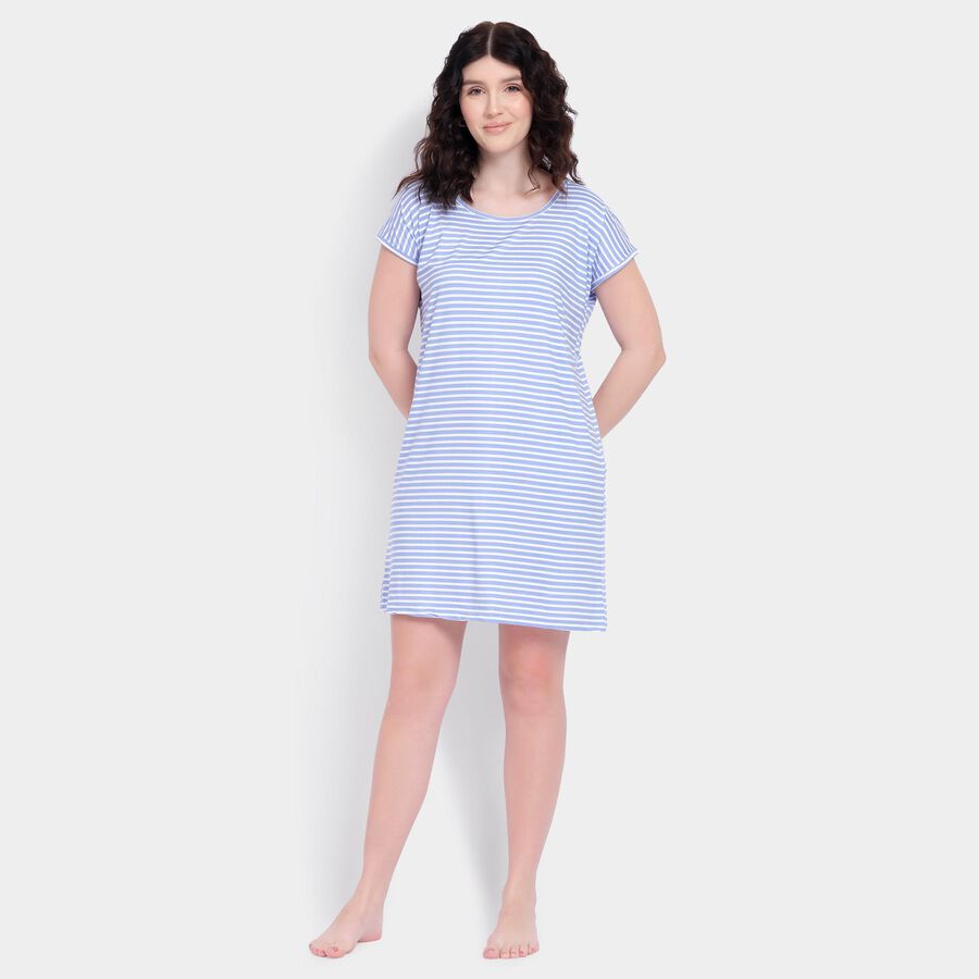 Ladies' Nighty , हल्का नीला, large image number null