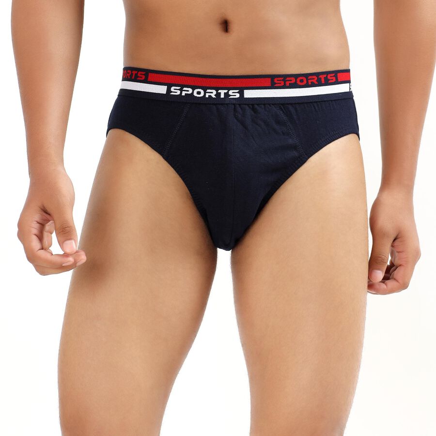 Men's Deep Navy V-Cut Briefs, Navy Blue, large image number null