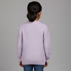 Girls Soft Lavender Crew Neck Casual Pullover, Lilac, small image number null