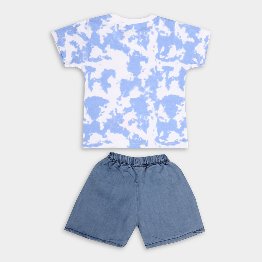 Infant Boy's Cotton Baba Suit, मध्यम नीला, large image number null