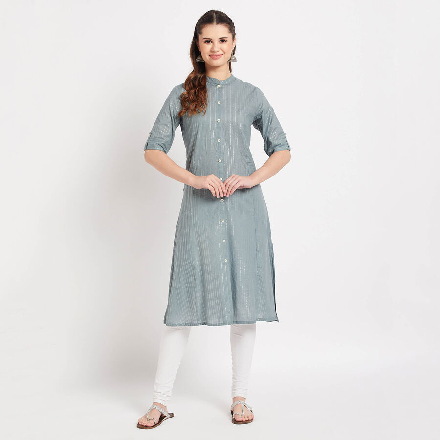Cotton Solid Kurta, Dark Grey, large image number null