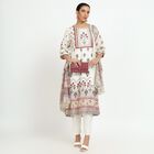 Women's White Floral Printed Ethnic Set, Off White, small image number null