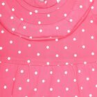Infants' Bright Pink Polka Dot Ruffled Frock, Pink, small image number null