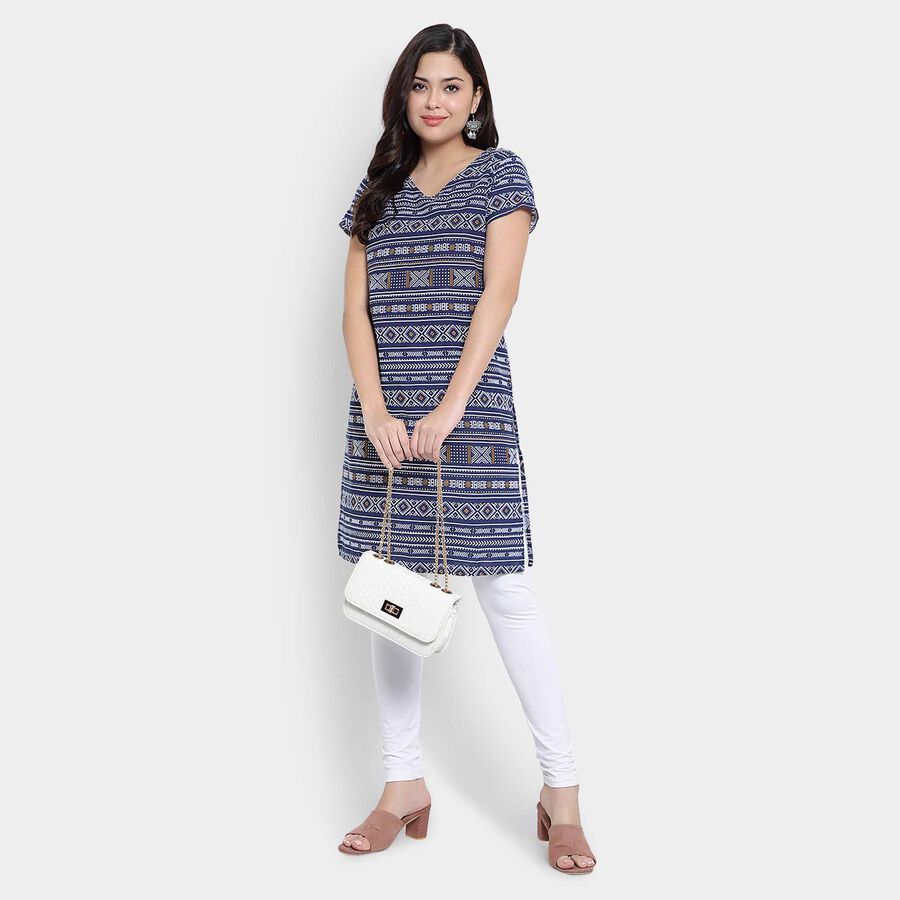 Cotton Straight Kurta, Navy Blue, large image number null