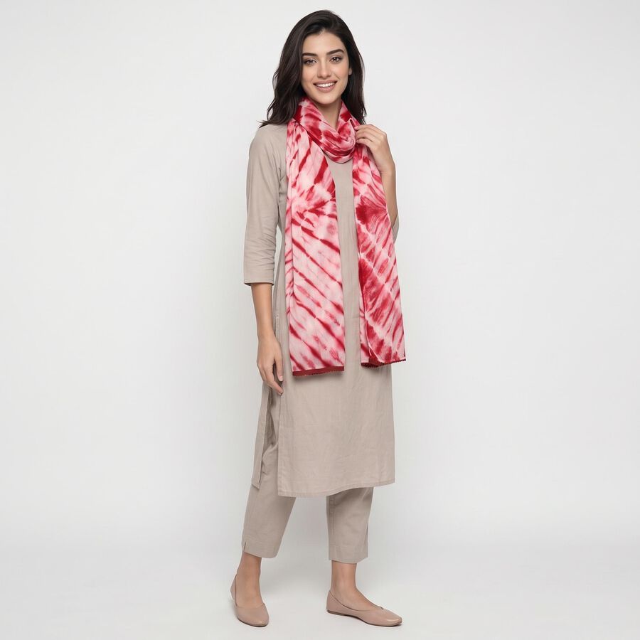 Women's Fuchsia Printed Dupatta, रानी (फ्यूशिया), large