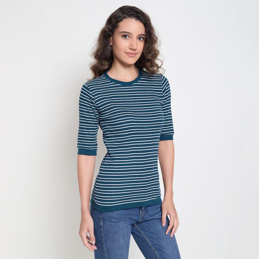 Ladies' 100% Cotton Top, Dark Green, large image number null