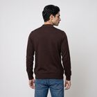 Men's Brown Crew Neck Pullover, Brown, small