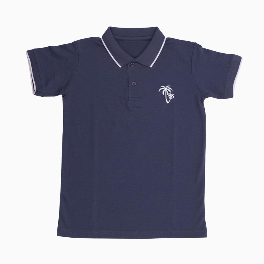 Boys' Half Sleeves T-Shirt, Mid Blue, large image number null