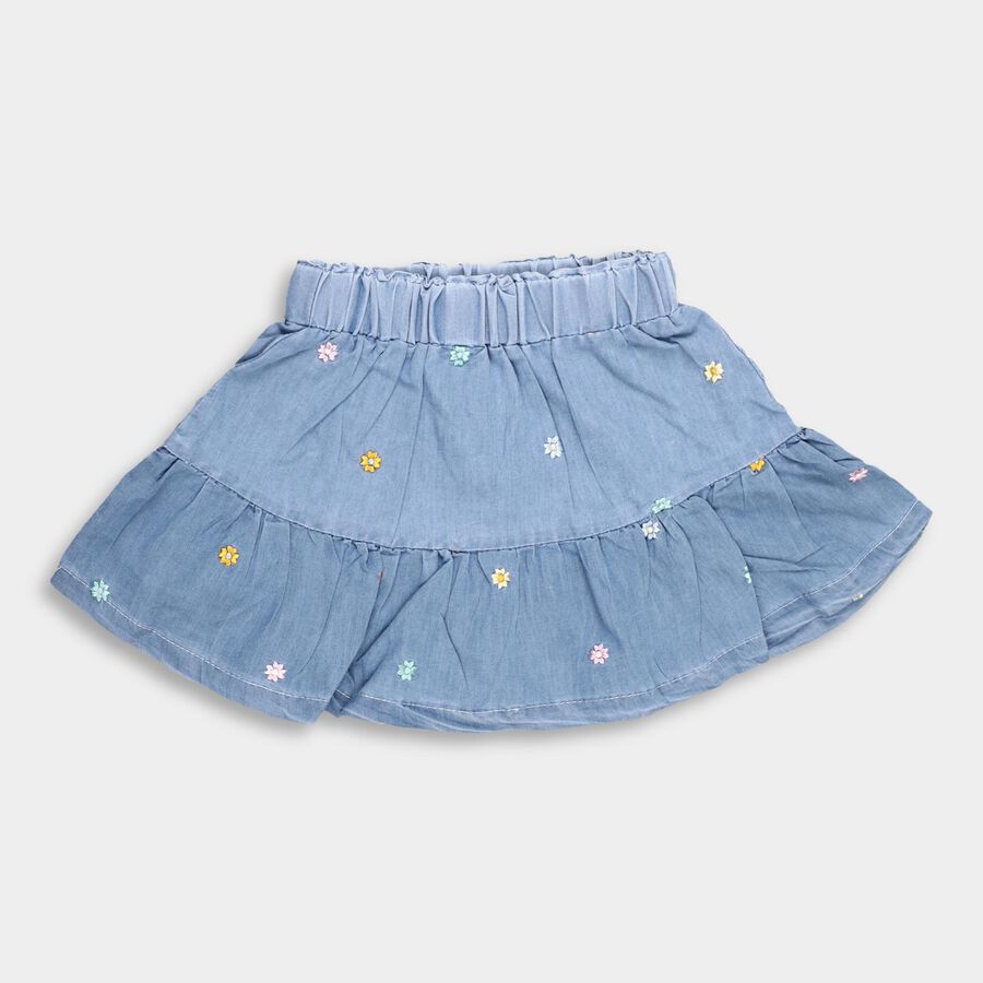 Girls' Skirt , मध्यम नीला, large image number null