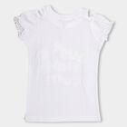 Girls' 100% Cotton T-Shirt, White, small