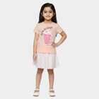 Girls Light Pink Round Neck Co-ord Set Upper and Bottom Set, हल्का गुलाबी, small