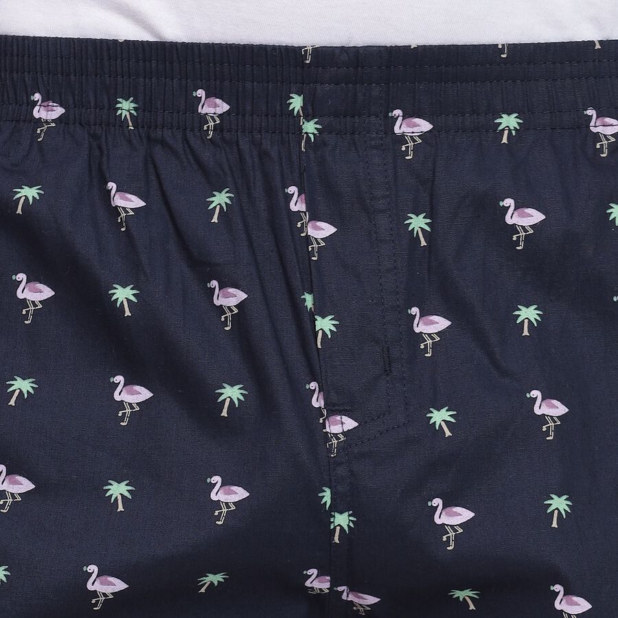 Men's 100% Cotton Boxers, Navy Blue, large image number null