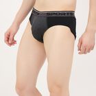Men's Black Regular Fit Solid Briefs, Black, small