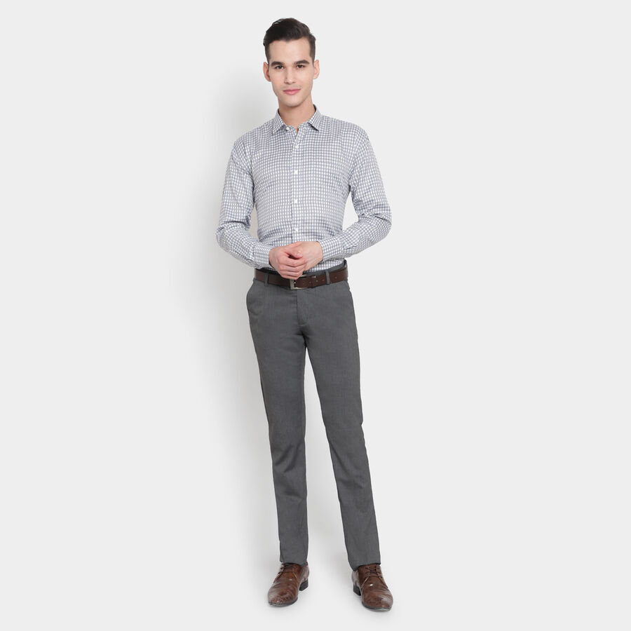 Checks Formal Shirt, Light Grey, large image number null