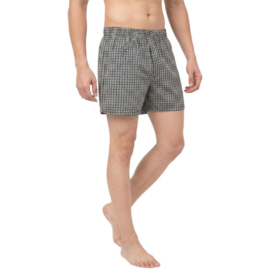 Men's Black Classic Fit Solid Boxers, काला, large