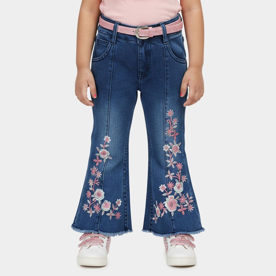 Girls' Jeans, गहरा नीला, large