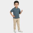 Boys Blue Cotton Polo Neck Casual Boys T-Shirt, मध्यम नीला, small