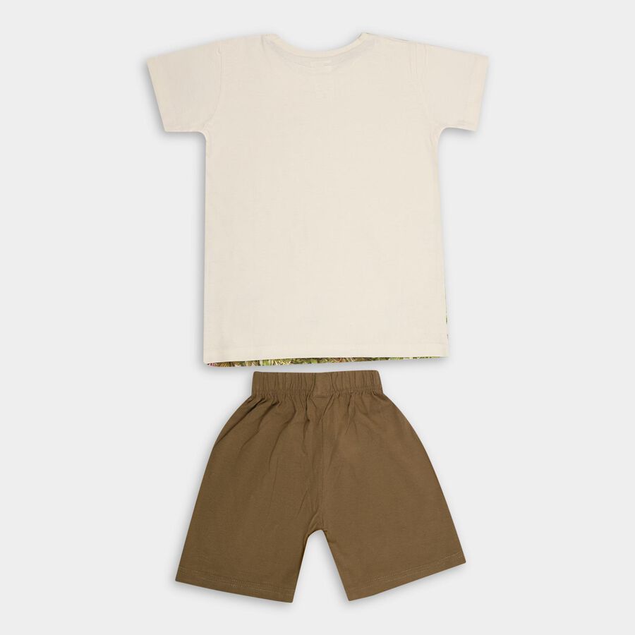 Boys' 100% Cotton Knit Baba Suit , Off White, large image number null