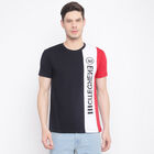 Cut & Sew Round Neck T-Shirt, Black, small image number null