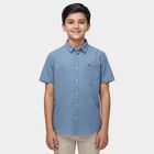 Boys Light Blue Button-Down Casual Shirt, Light Blue, small