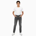 Boys' Charcoal Grey Slim Fit Jeans, Light Grey, small