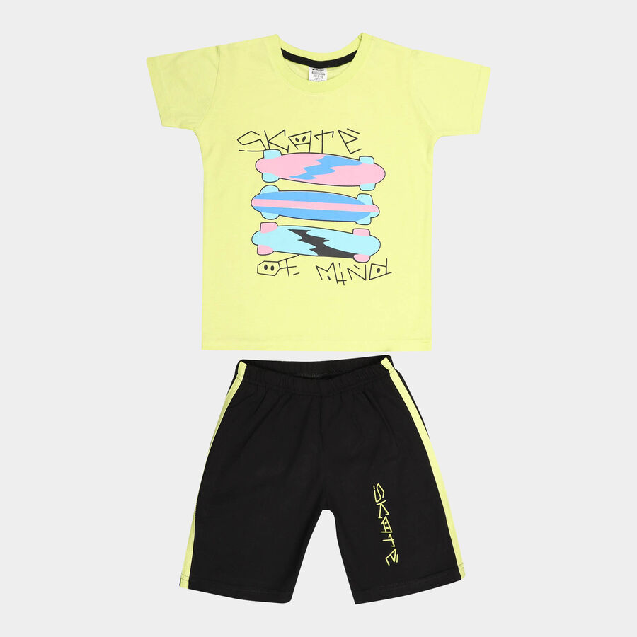 Boys Cotton Baba Suit, Light Green, large image number null