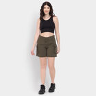 Ladies' 100% Cotton Shorts , गहरा हरा, small