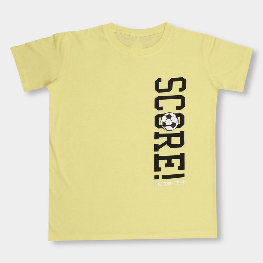 Boys' Half Sleeves T-Shirt , Yellow, large image number null