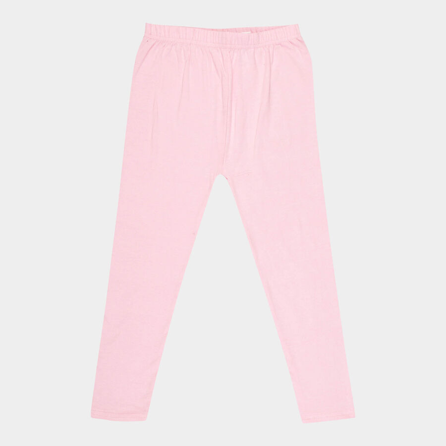 Girls Solid Leggings, Light Pink, large image number null