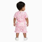 Infant Bright Pink Cotton Round Neck Casual Shorts Set, गुलाबी, small