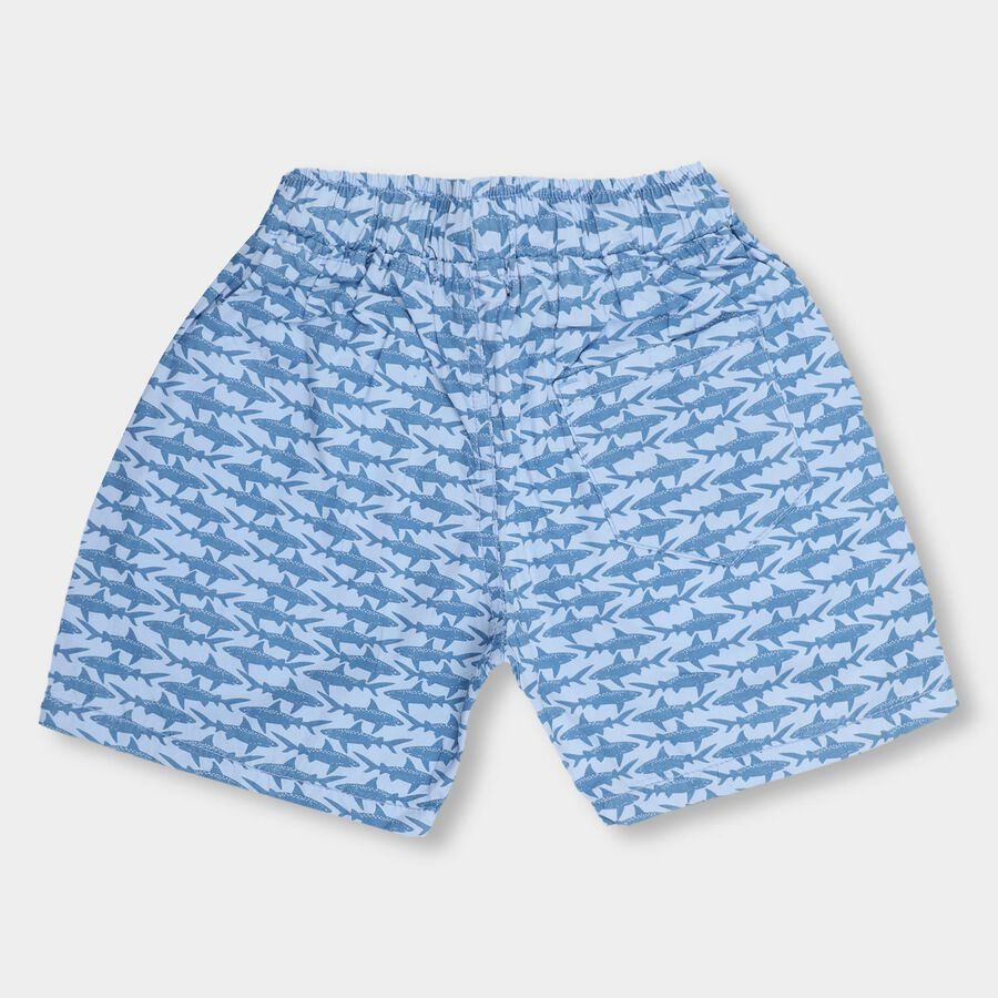 Boys' 100% Cotton Bermudas , मध्यम नीला, large image number null