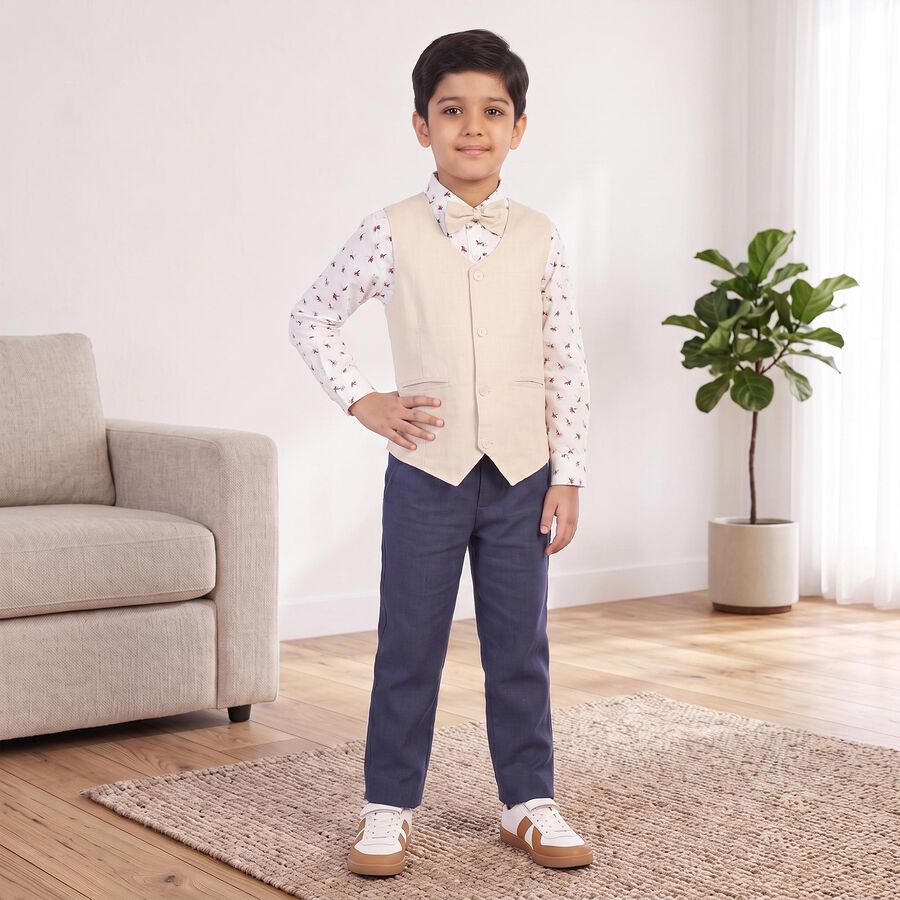 Boys Pink Cotton Collar Neck Shirt, Pink, large