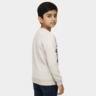 Boys Light Grey Crew Neck Graphic Sweatshirt, Ecru Melange, small image number null