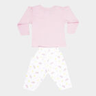 Infants Cotton Solid Full Sleeve Night Suit, Pink, small image number null