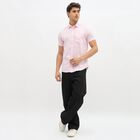 Men's Light Pink Slim Fit Half Sleeve Classic Casual Shirt, Pink, small image number null