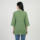 Women's Green Round Neck Printed A-Line Kurti, Light Green, small