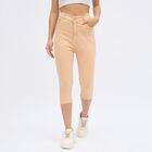 Ladies' Peach Skinny Fit Jogger Capri, Beige, small image number null
