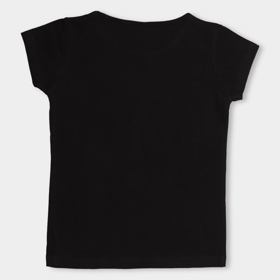 Girls' 100% Cotton T-Shirt , काला, large image number null