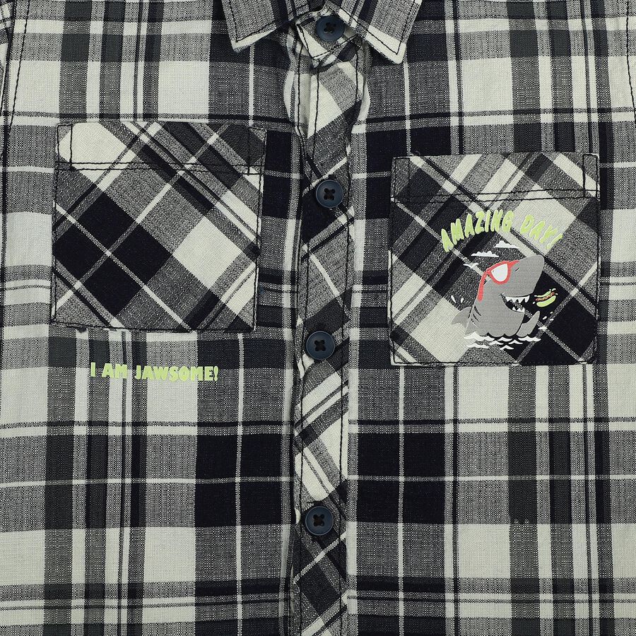 Boys' Casual Shirt, नेवी ब्लू, large