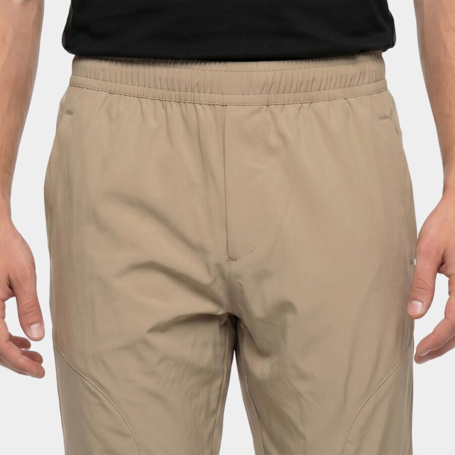 Men's Beige Straight Fit Track Pants, गहरा पीला, large