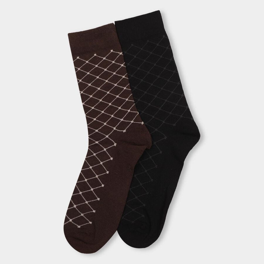 Men's Socks (Pack of 2), काला, large image number null