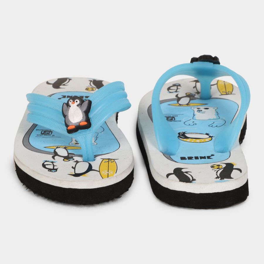 Kids Printed Slippers, White, large image number null