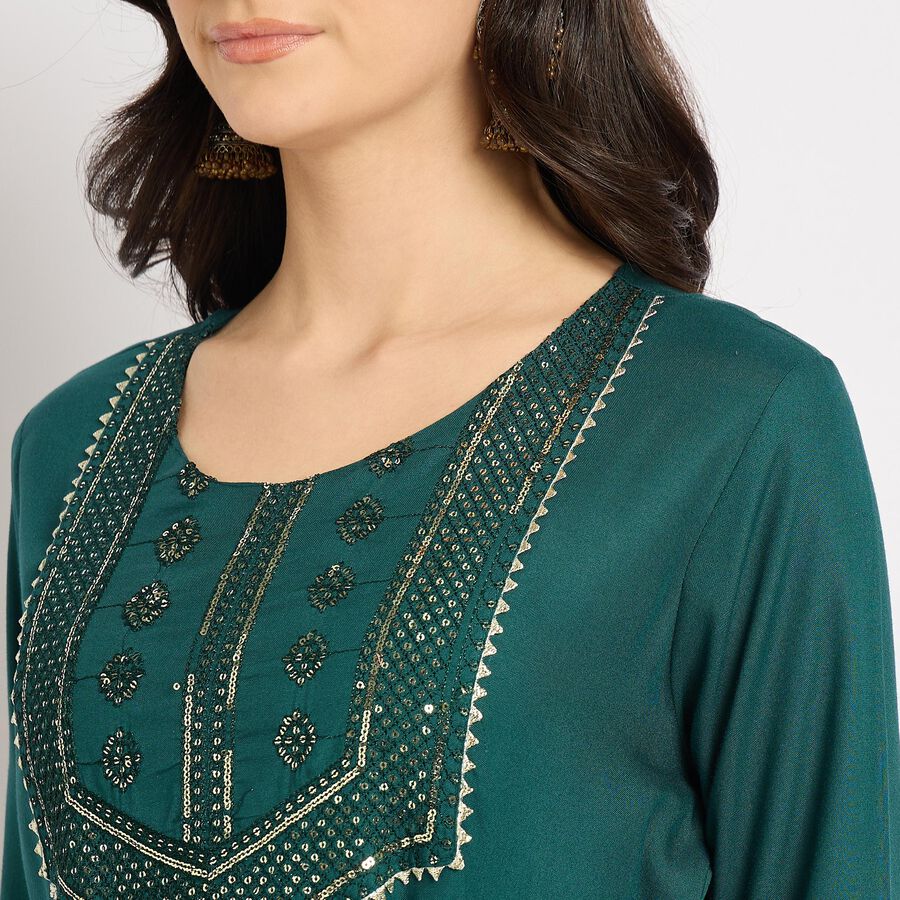 Ladies' Kurta , गहरा हरा, large image number null