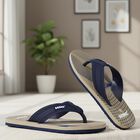 Men's Beige Toe-Post Flip-Flops, गहरा पीला, small